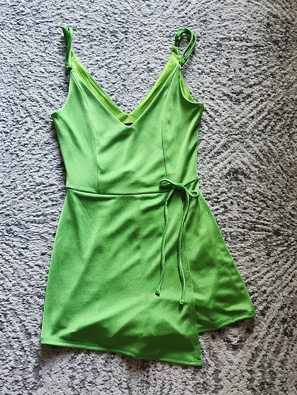 bebe wrap-style skort romper size XS Vibrant Lime Green